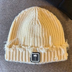 Palm Angels Beanie Cream & Black Palm Tree